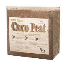 Compressed 5kg low-EC cocopeat block for hydroponics, nursery media and mushroom casing